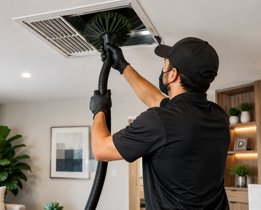 Dust removal from HVAC ductwork in Richardson TX