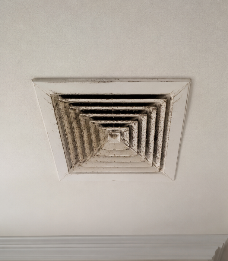 Air vent cleaning before and after