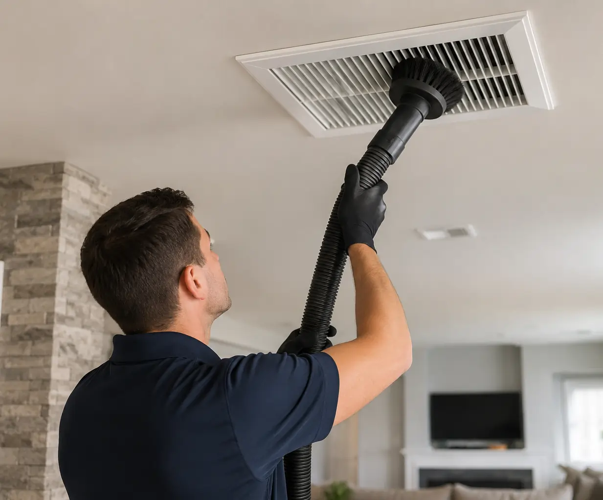 Residential air vent cleaning service for cleaner indoor airflow