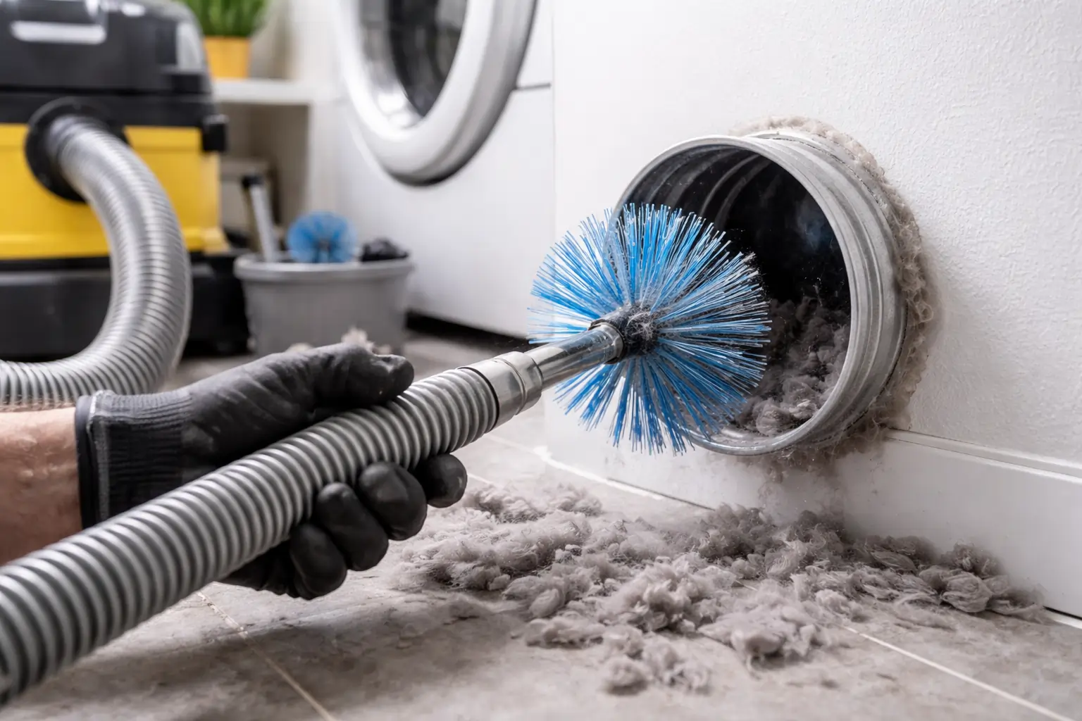 Professional dryer vent maintenance improving airflow