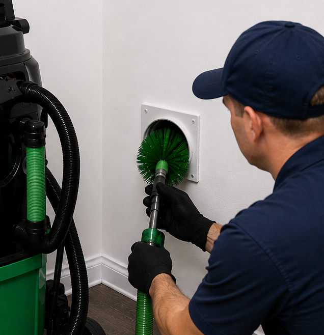 Dryer vent cleaning service for residential laundry room