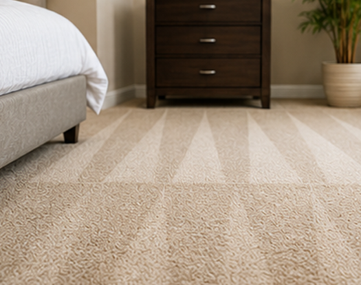 Freshly cleaned carpet after professional stain removal and deep cleaning