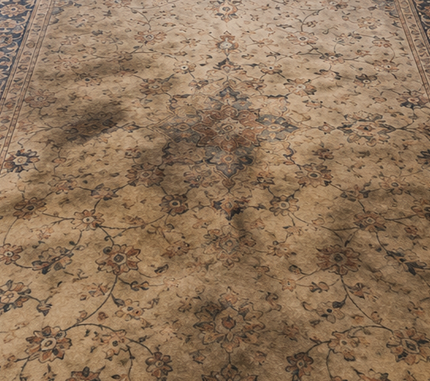 Deep cleaned area rug